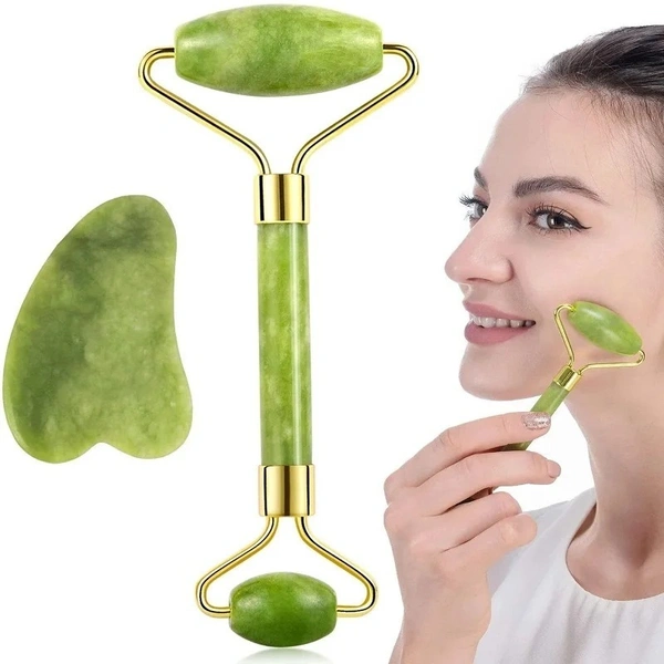 Jade Double Headed Roller or Facial Massage Roller