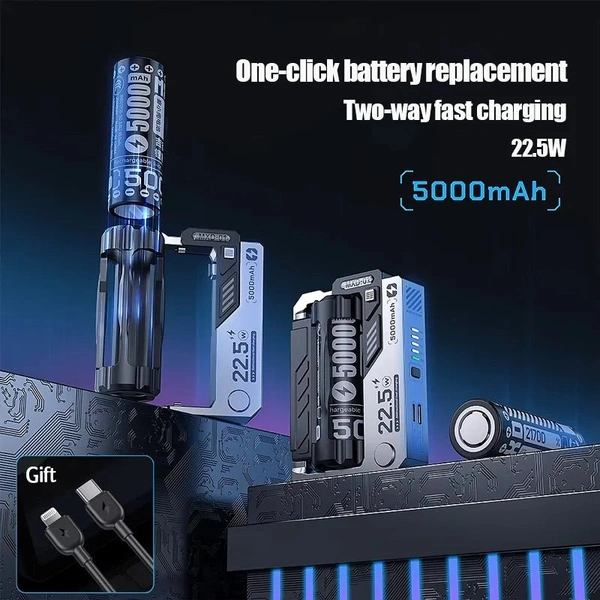 New Model 10,000mAh Power Bank  Cell Replaceable 22.5W Input and Output with Charging Cable Compatible with All Phone