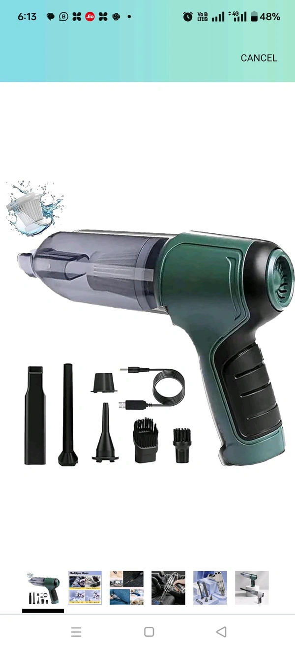 Mini Car Vacuum Cleaner - Cordless and Rechargeable