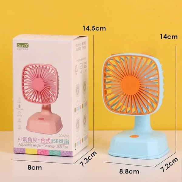 Desktop Fan, USB Fan, Desk Fan, Portable Fan, Silent, 7 Blades, Mini Fan, Small Fan, Strong Wind, Quiet Operation, For Home Office and Bedroom, Desk Fan, Cute, Animal Ears, Adjustable Angle, Small