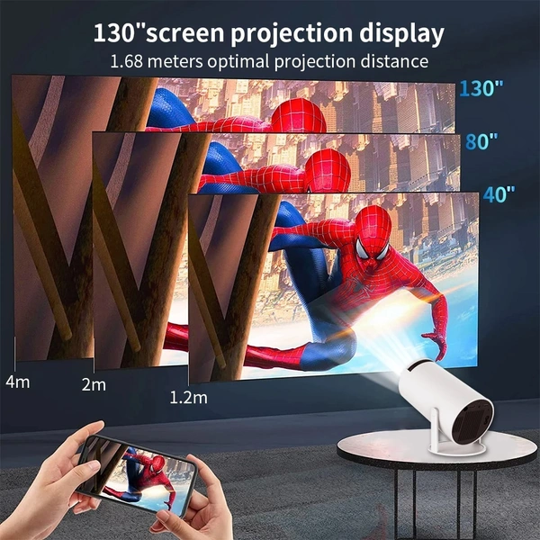 HY300 Pro Android 4K Smart Projector Portable MINI 1080P WIFI 200ANSI TV Home Theater Cinema HDMI Projector
