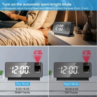 LED Digital Projection Alarm Clock – 180° Time Projection, Snooze Function & Dual Alarm