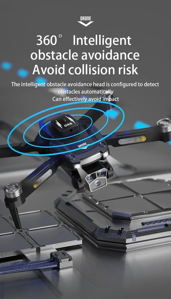 JS2 Brushless Motor Remote Control Drone ESC 8K WiFi FPV 3 Cameras 4-Side Obstacle Avoidance Optical Flow Height Setting Remote