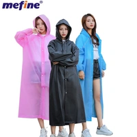 Waterproof EVA Raincoat Transparent Long Size Adult Raincoat Reusable Portable Outdoor Hiking Raincoat