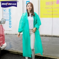 Waterproof EVA Raincoat Transparent Long Size Adult Raincoat Reusable Portable Outdoor Hiking Raincoat