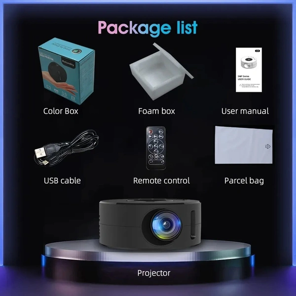 Mini Mobile Projector 100 inches 180P LCD Home Use Palm Size Remote Projector Wire Screen Mirroring Portable Projector