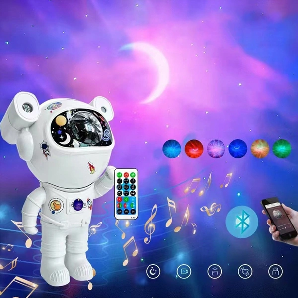 Galaxy Star Lamp with Speaker Nebula Astronaut Lamp for Kids Starry Moon Light Night Lamp