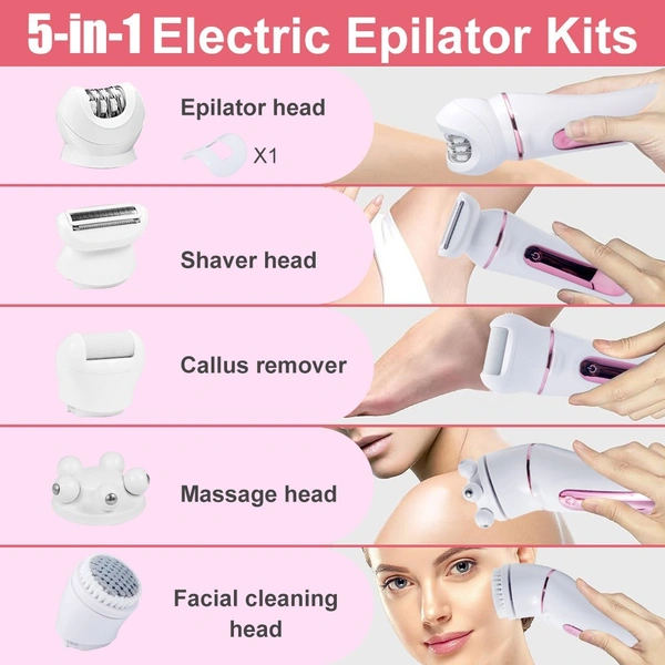 Lady Shaver 5-in-1 – Multifunctional Electric Shaver for Women with Grooming Attachments