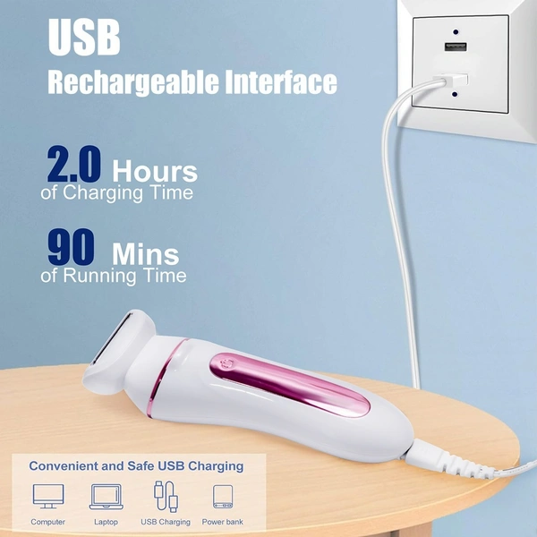Lady Shaver 5-in-1 – Multifunctional Electric Shaver for Women with Grooming Attachments