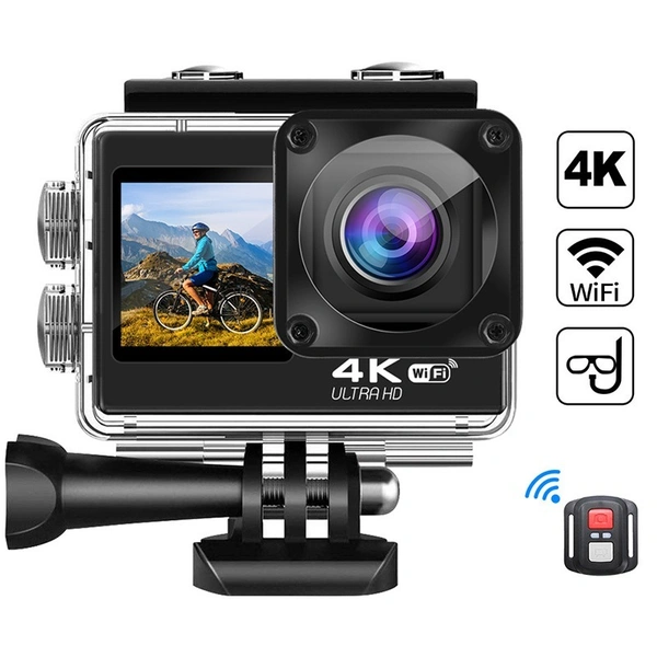 CJ134 Waterproof Action Camera for Outdoor Adventures - 30m Waterproof, HD Recording, Wide-Angle Lens