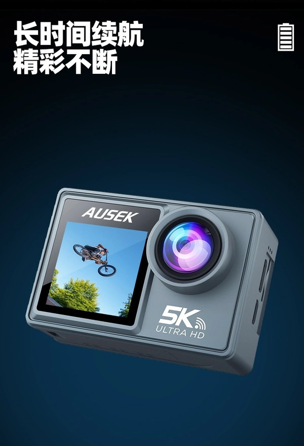 Helmet Cam 5K Action Camera with 4K Video, WiFi, Waterproof Design, and 170° Wide-Angle Lens | M40R 5K