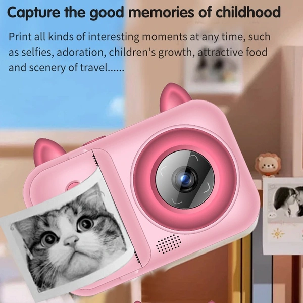 Thermal Printer Camera for Kids – Digital Camera with Instant Printing, 2-Inch Display, and Fun Photo Features | S6
