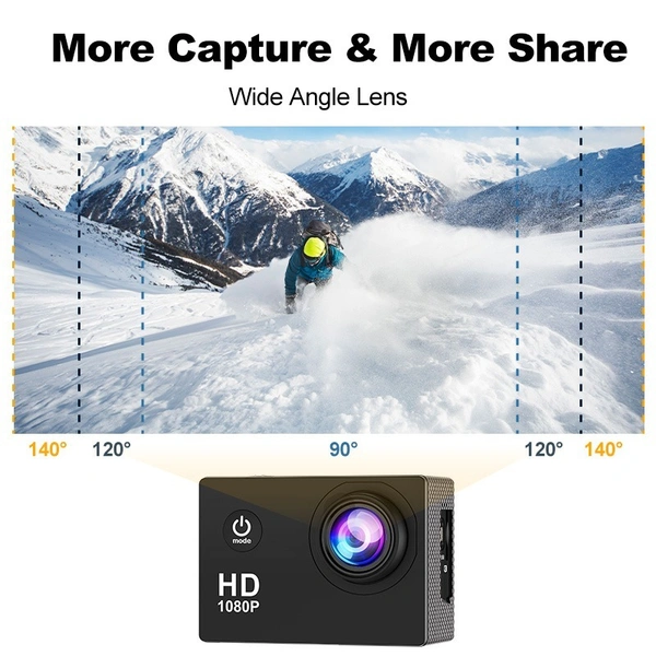 Waterproof 1080P Auto Tracking Sports Camera with Accessories