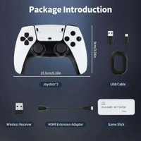 2.4G Wireless Game Stick, 20,000+ Preloaded Games 2 Wireless Joysticks Included  Plug & Play on Any TV