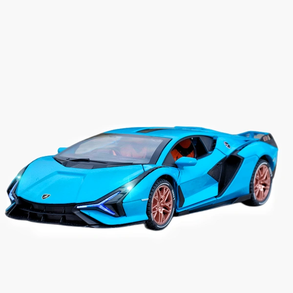1:24 Die-Cast Lamborghini Model Car – Alloy Metal, Pull-Back Toy, Openable Doors, LED & Sound