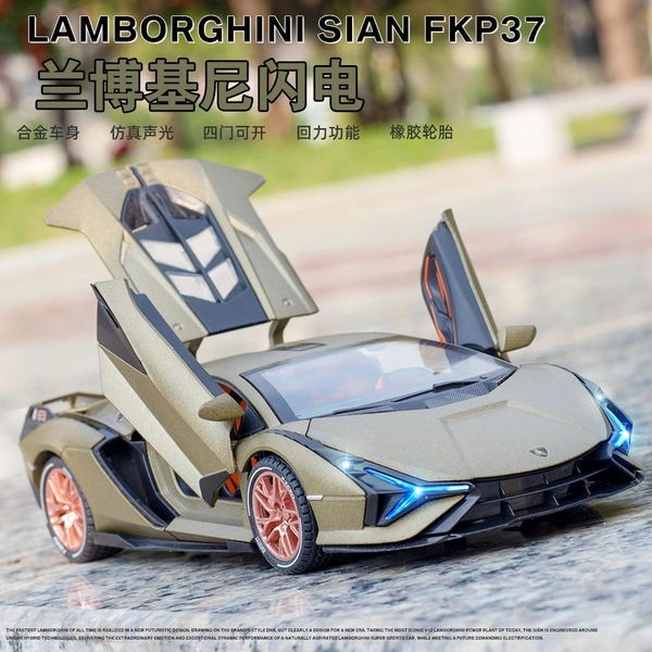 1:24 Die-Cast Lamborghini Model Car – Alloy Metal, Pull-Back Toy, Openable Doors, LED & Sound