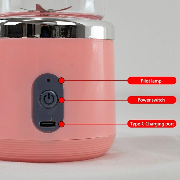Portable Electric Juicer Blender – USB Rechargeable, 4 Blades, 520ml, 40W Powerful Motor for Smoothies & Juices | 1 Pcs