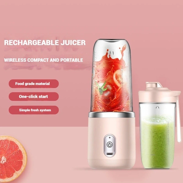 Portable Electric Juicer Blender – USB Rechargeable, 4 Blades, 520ml, 40W Powerful Motor for Smoothies & Juices | 1 Pcs