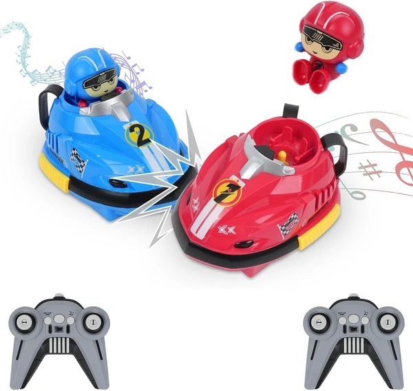 Remote Control Car with Music & LED Light RC Ejecting Bumper Cars for Kids RC Battle Car Set of 2 Players gocart Dashing Car