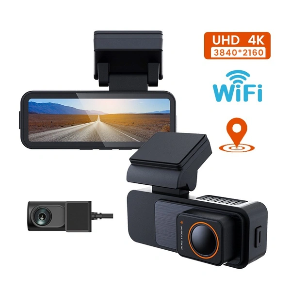 K9 4K WiFi Dash Cam | GPS Car DVR with Night Vision, Front & Rear Recording