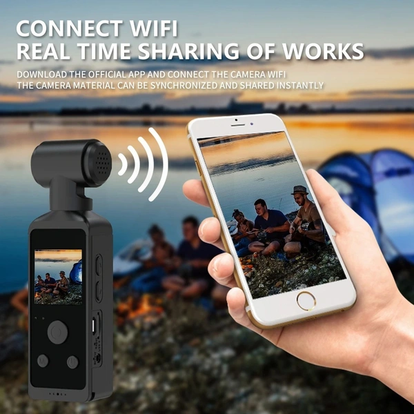  5K Ultra HD Pocket Action Camera | Waterproof, WiFi, Wide-Angle, Sports & Vlogging Cam