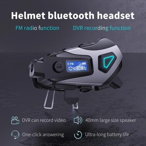 K10 Motorcycle Helmet Wireless Handsfree Headset Intercom – 10 m Range, 40 h Battery, Noise‑canceling Bluetooth 5.4