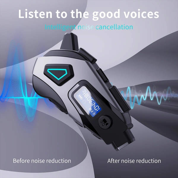 K10 Motorcycle Helmet Wireless Handsfree Headset Intercom – 10 m Range, 40 h Battery, Noise‑canceling Bluetooth 5.4