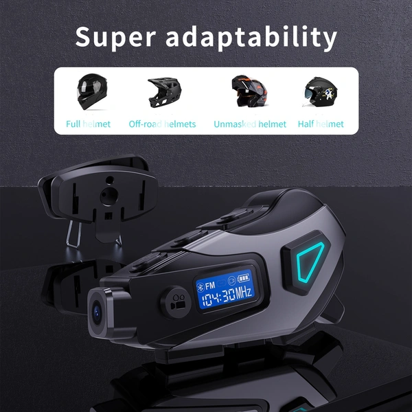K10 Motorcycle Helmet Wireless Handsfree Headset Intercom – 10 m Range, 40 h Battery, Noise‑canceling Bluetooth 5.4
