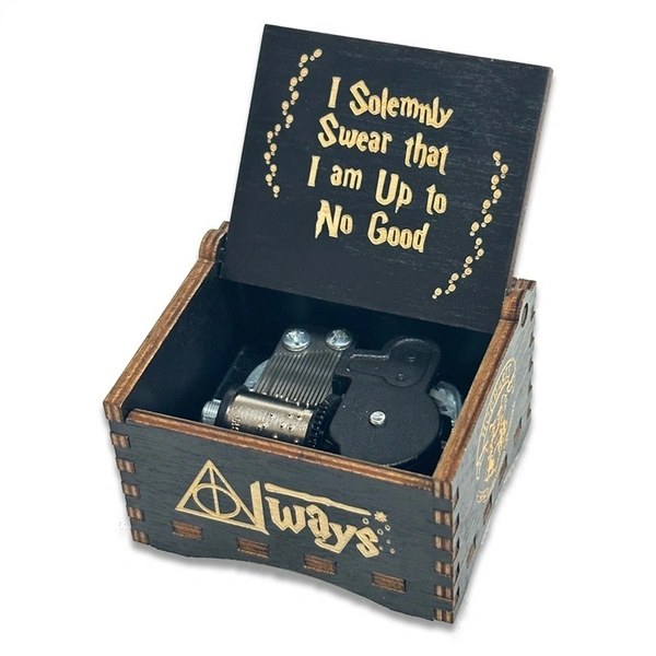 Harry Potter Automatic Wooden Music Box – Laser Engraved Wind‑Up Gift Box