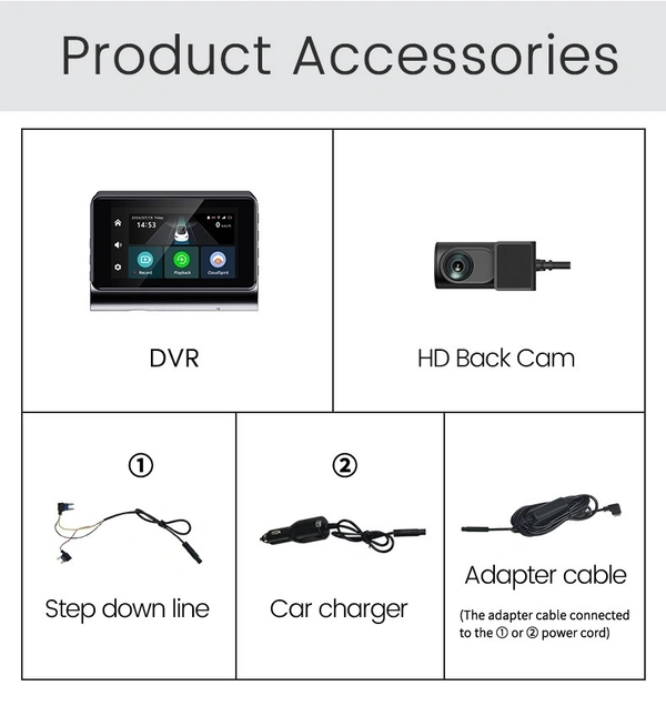 P85 Dual-Lens 2K 4G Dashcam – Front & Rear Recording, WiFi, GPS, Night Vision, Loop Recording | 6 month waranty