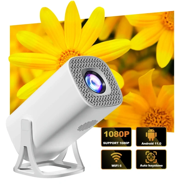 S40 Android 11 Portable Projector — 120 ANSI Lumens • 1080p Ready • WiFi 2.4/5GHz • Game-Mode