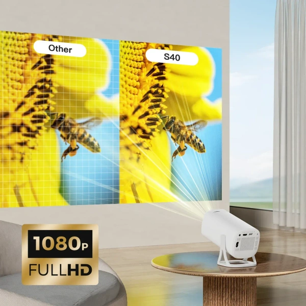 S40 Android 11 Portable Projector — 120 ANSI Lumens • 1080p Ready • WiFi 2.4/5GHz • Game-Mode