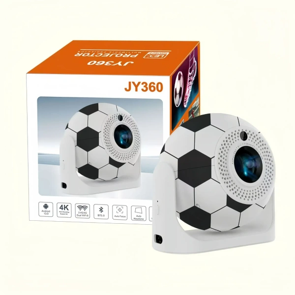 JY360 Mini Ball Smart Projector | Android 13 | Auto-Focus & 2.4/5G WiFi