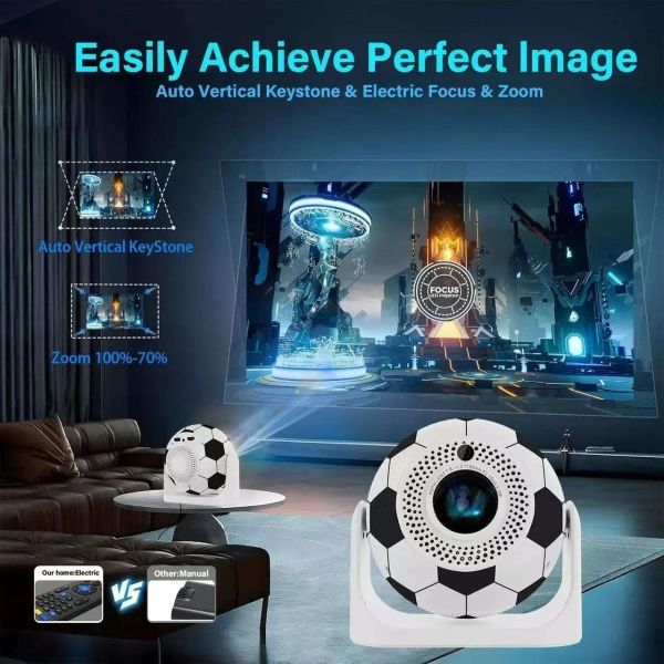 JY360 Mini Ball Smart Projector | Android 13 | Auto-Focus & 2.4/5G WiFi