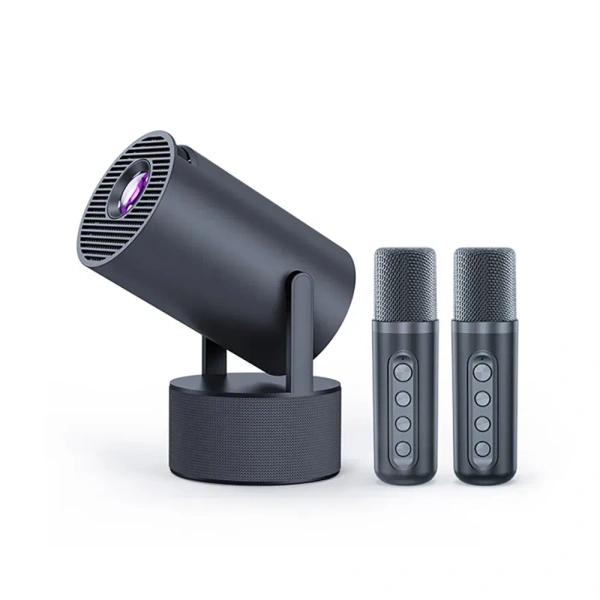 HY300 Pro KTV Projector with Wireless Microphone – Perfect for Karaoke & Home Entertainment