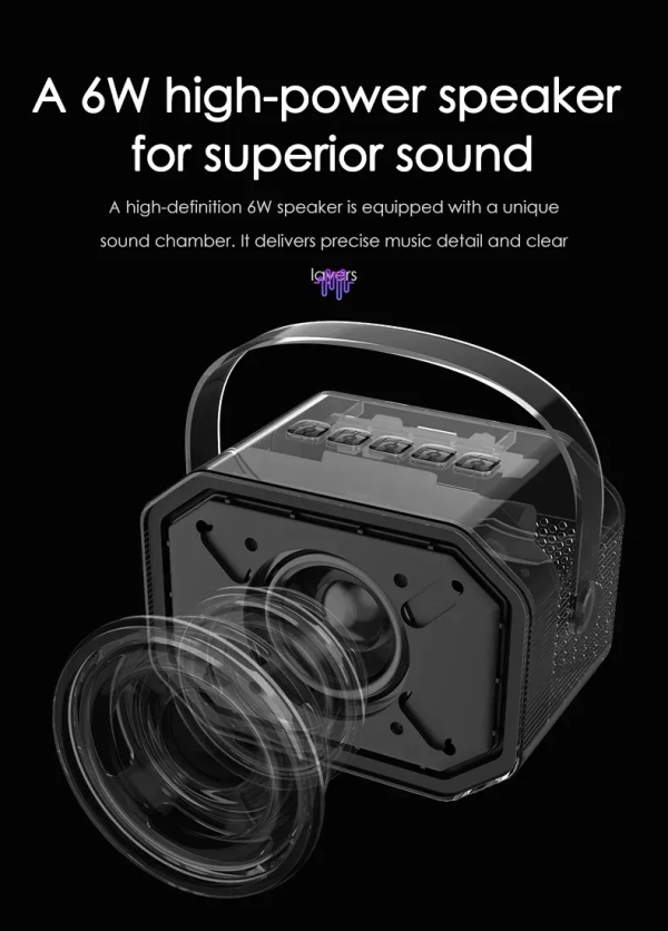 SH-502BT Portable Kids Karaoke Machine with Wireless Microphone & LED Lights | Bluetooth Speaker