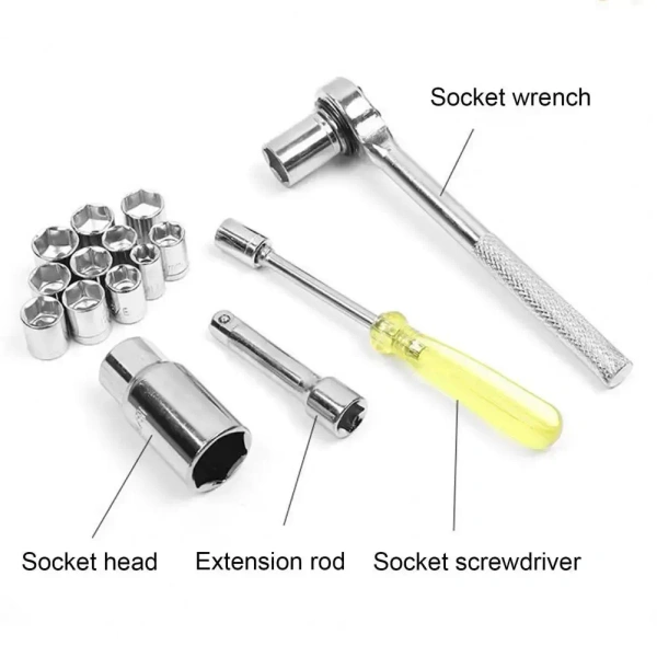 40-Piece SAE & Metric Performance Tool Socket & Wrench Set — Complete Tool Kit