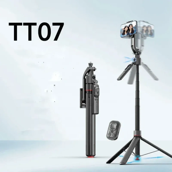 TT07 Tracking Gimbal Selfie Stick with 1.8 m Extension, Auto Face Tracking & 360° Rotation