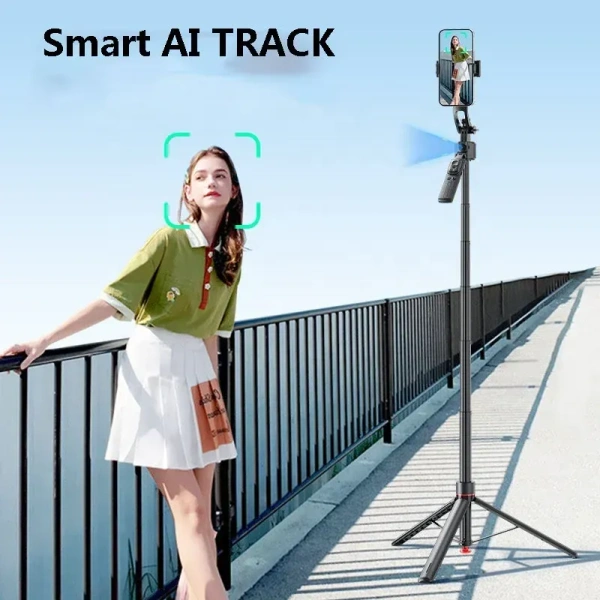TT07 Tracking Gimbal Selfie Stick with 1.8 m Extension, Auto Face Tracking & 360° Rotation
