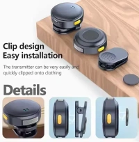 Wireless Microphone – Plug & Play, 20m Range, Noise Reduction, Widely Compatible Clip Microphone – Ultra-Compact Wireless Mic with Magnet Mount | Type C + lighting
