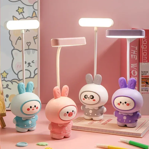 Rabbit Pencil Sharpener Table Lamp – Cute Multifunctional LED Desk Lamp with Rotary Sharpener