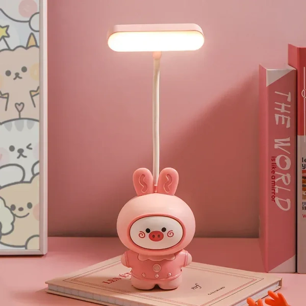 Rabbit Pencil Sharpener Table Lamp – Cute Multifunctional LED Desk Lamp with Rotary Sharpener