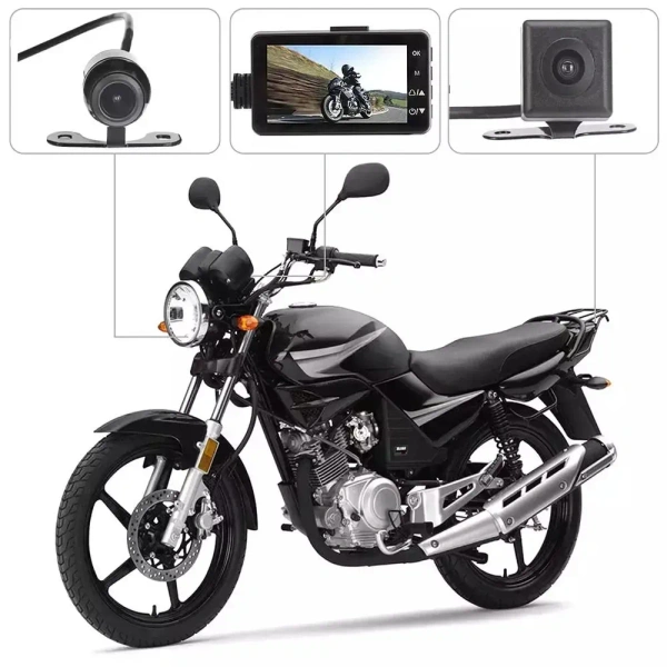 Motorcycle HD Recorder with G-Sensor | Motion Detection | Cycle Recording | LCD Display | 32GB Support