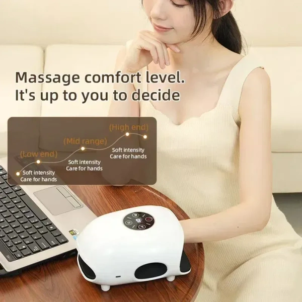 Portable Cordless Electric Hand Massager with Hot Compress – Rechargeable Heat Therapy for Pain Relief & Relaxation