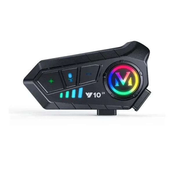 300M Intercom Waterproof Bluetooth Headset Y10 – IPX6 Motorcycle Helmet Bluetooth V5.3 with Long Battery & Noise Reduction