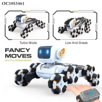 Remote Control RC Car Robot Dog Toy for Kids | Gesture Control, Lights & Music Stunt Toy