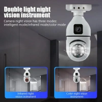 Dual-Lens V380 Wi-Fi CCTV Bulb Camera – 360° Smart Security with Two-Way Audio, Motion Detection & App Control