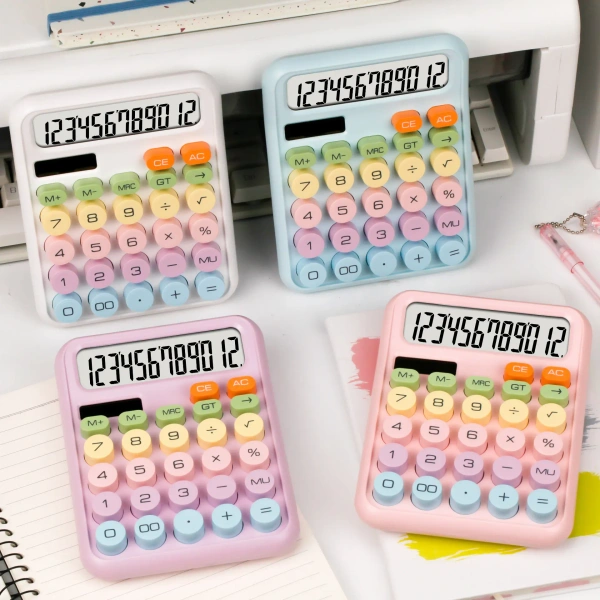 12-Digit Dual-Power Desktop Calculator | Solar + Battery, Large Display