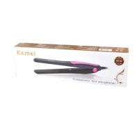 Kemei Professional Hair Straightener – 220°C Fast Heating, Nano Silver Plates, Long Cord | 25W Salon Styling Tool