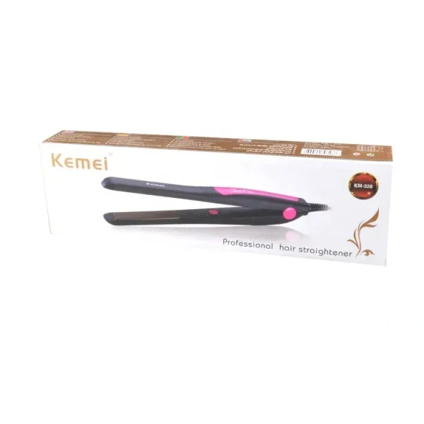 Kemei Professional Hair Straightener – 220°C Fast Heating, Nano Silver Plates, Long Cord | 25W Salon Styling Tool